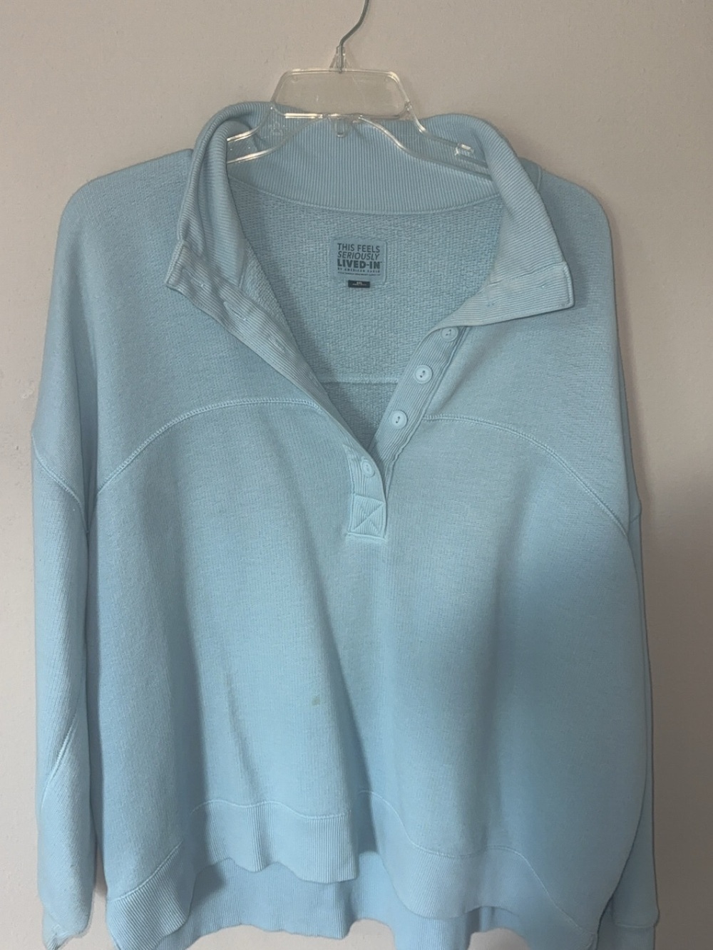 American Eagle Outfitters Light Blue Collared Pullover Sweatshirt